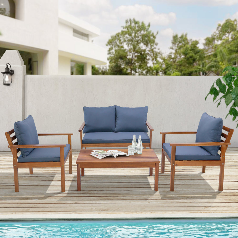 Gartenmöbelset Brittoli 4 - tlg. Akazienholz FSC® - zertifiziert [en.casa] - premiumXL