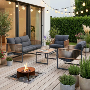 Zestaw mebli wypoczynkowych Karg 4-częściowy [casa.pro]