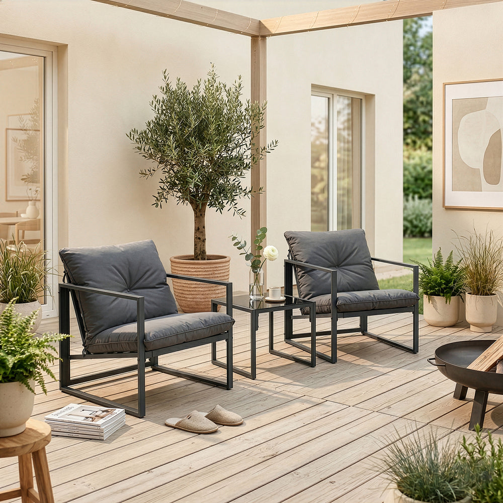 Zestaw mebli wypoczynkowych Karg 3-częściowy [casa.pro]