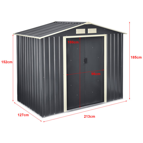 Szopa ogrodowa z dachem dwuspadowym w różnych rozmiarach [en casa rozmiary [en.casa]