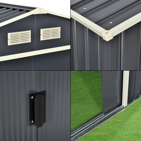 Szopa ogrodowa z dachem dwuspadowym w różnych rozmiarach [en casa rozmiary [en.casa]