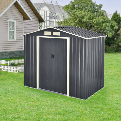 Szopa ogrodowa z dachem dwuspadowym w różnych rozmiarach [en casa rozmiary [en.casa]