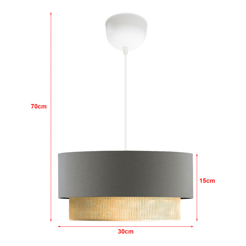 Szkic wymiarowy Lampa wisząca Loughborough 1 x E27 w różnych kolorach. kolory [lux.pro]