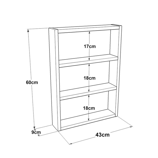 Półka kuchenna Lappajärvi z 3 półkami 60 x 43 x 9 cm w różnych kolorach. kolory [en.casa]