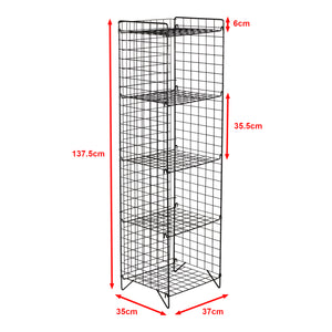 Regał kratowy Jægerspris metal czarny różne rozmiary [en.casa]
