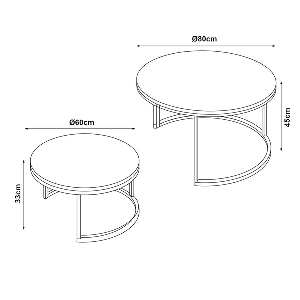 Zestaw stolików kawowych Christchurch [en.casa]