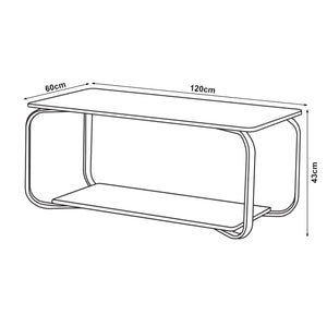 Stolik kawowy Kolta 120x60x43 cm marmurowy wygląd [en.casa]