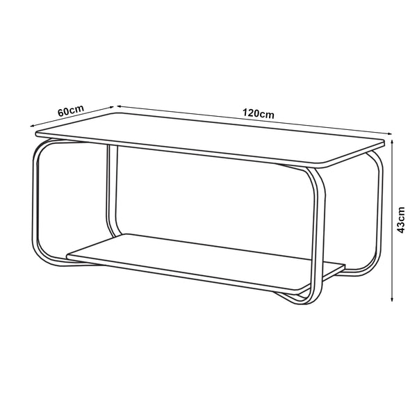 Stolik kawowy Kolta 120x60x43 cm marmurowy wygląd [en.casa]