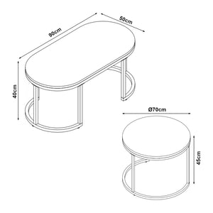 Stolik kawowy Oppeerg zestaw 2 [en.casa]