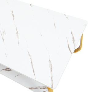 Stolik kawowy Kolta 120x60x43 cm marmurowy wygląd [en.casa]