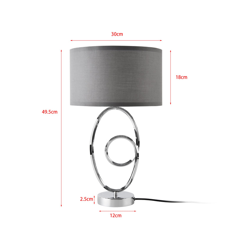Szkic wymiarowy Lampa stołowa Torquay szary [lux.pro]