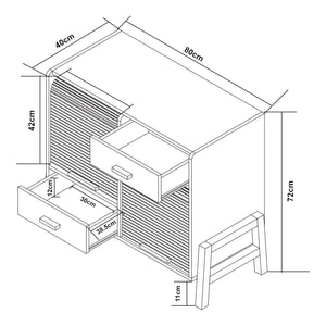 Kredens Kvaefjord z drzwiczkami biały/szary [en.casa]