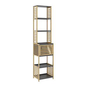 Regał łazienkowy Kydesby bambus naturalny/szary [en.casa]