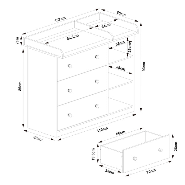 Przewijak Beldinupp z matą do przewijania [en.casa]