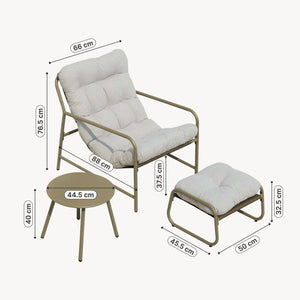 Zestaw mebli ogrodowych Trerdfjoa 3-częściowy [en.casa]