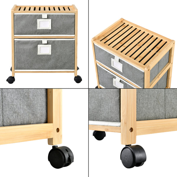 Bambusowy stolik Noorliit na kółkach w różnych rozmiarach rozmiary [en.casa]