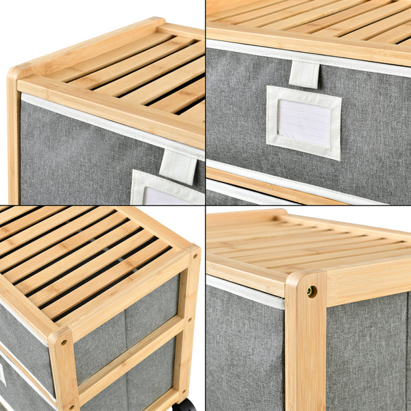 Bambusowy stolik Noorliit na kółkach w różnych rozmiarach rozmiary [en.casa]