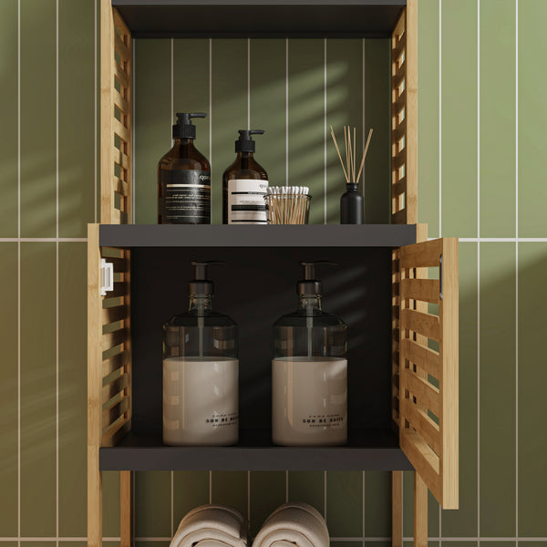 Regał łazienkowy Kydesby bambus naturalny/szary [en.casa]