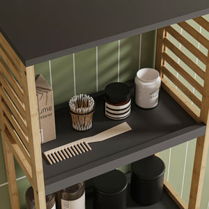 Regał łazienkowy Kydesby bambus naturalny/szary [en.casa]