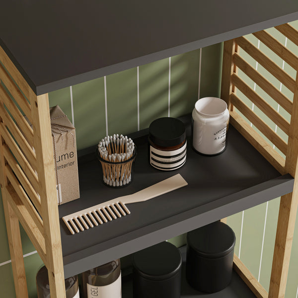 Regał łazienkowy Kydesby bambus naturalny/szary [en.casa]