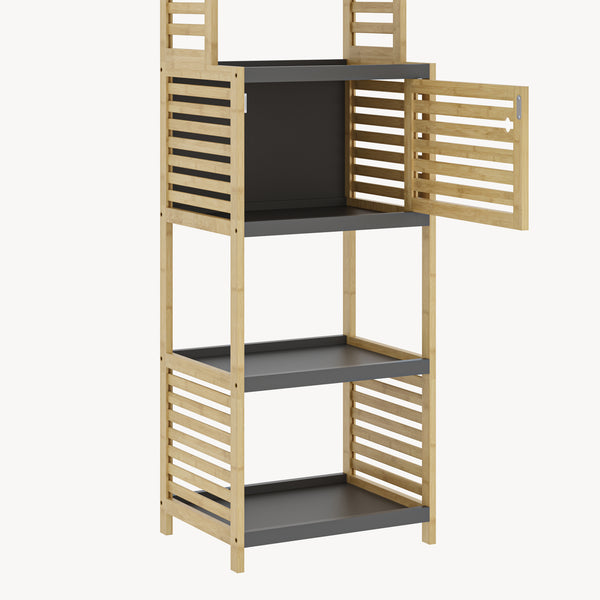 Regał łazienkowy Kydesby bambus naturalny/szary [en.casa]