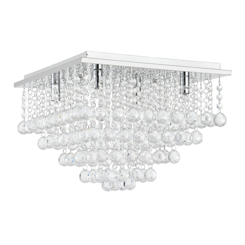 Kristall Deckenleuchte [38x38cm] Deckenlampe Lüster Zimmerlampe Chrom [lux.pro] - premiumXL