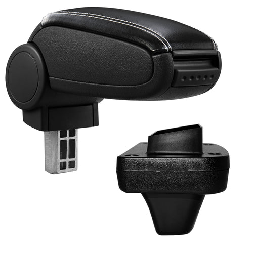 Mittelarmlehne Passgenau für Opel Astra K Kunstleder und Stoffdeckel Schwarz mit farbigen Nähten [pro.tec] - premiumXL