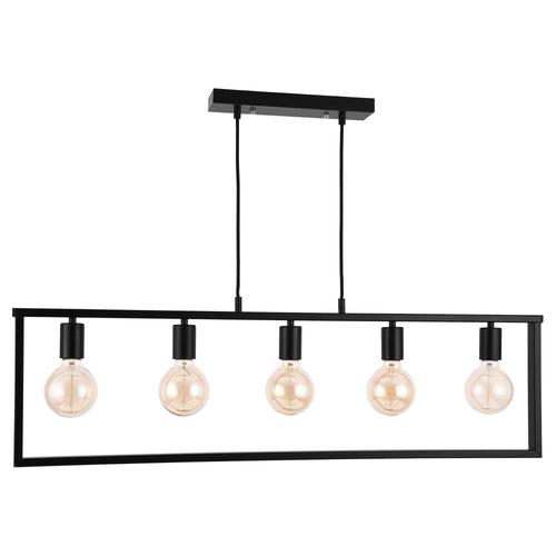 Lampa wisząca metalowa czarna sufitowa 5-płomienna [lux.pro]