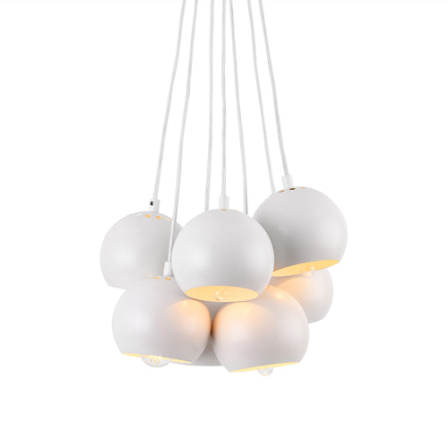 [lux.pro]® Dekoracyjna lampa wisząca biała  metalowa 7 kloszy