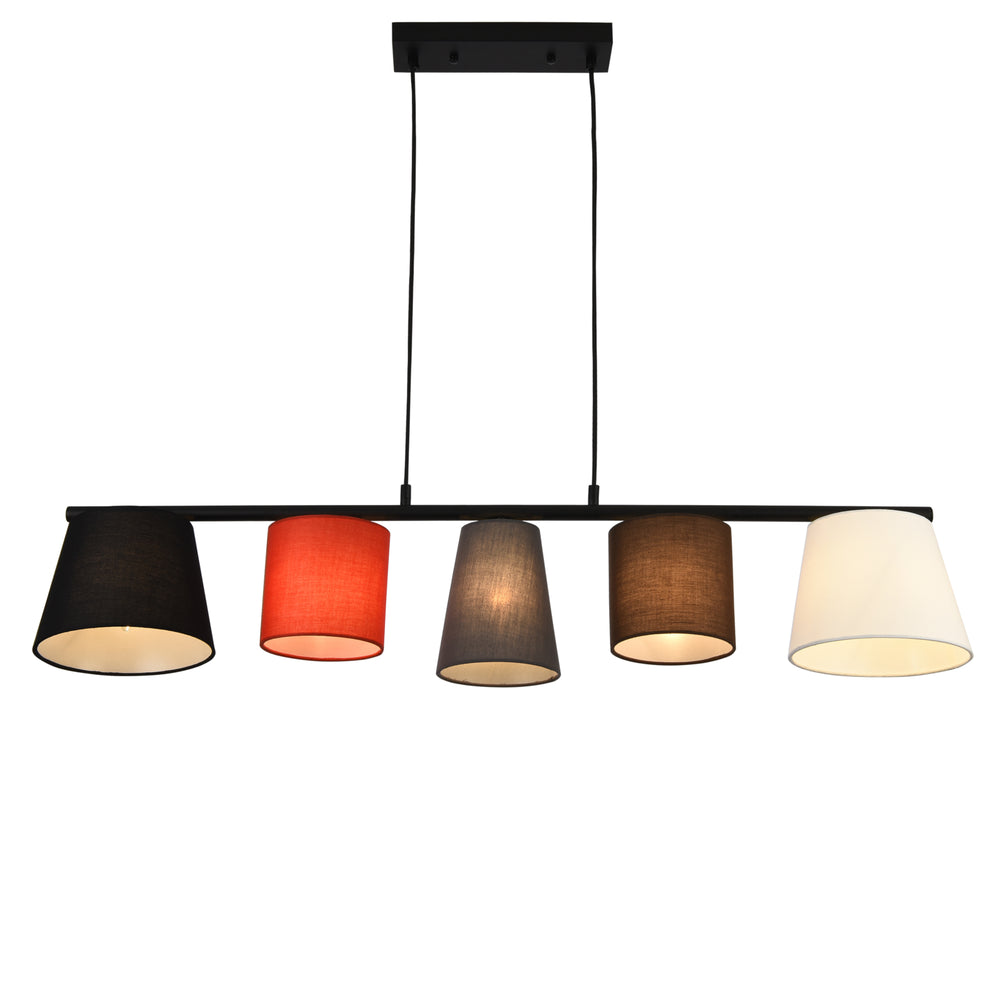 Lampa wisząca Mysen 5-płomienna tkanina czarna lux.pro - premiumXL