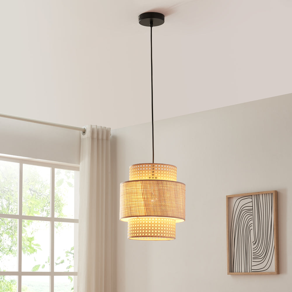 Hängeleuchte Biggar Rattanoptik/Flechtmuster [lux.pro] - premiumXL