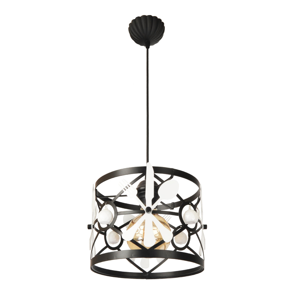 Lampa wisząca Patchway czarny / biały 1 x E27 [lux.pro]