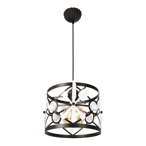 Lampa wisząca Patchway czarny / biały 1 x E27 [lux.pro]