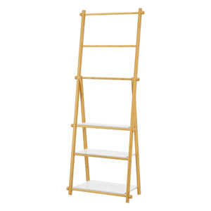 Bambusowa półka łazienkowa Lapinjärvi z drążkami na ręczniki [en.casa]