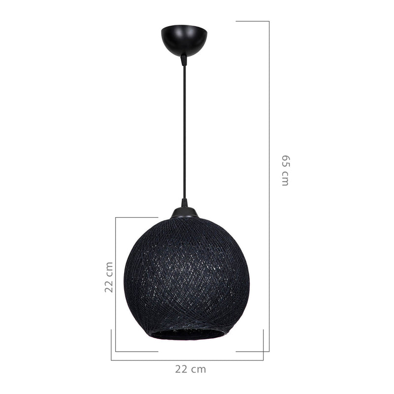 Szkic wymiarowy Metalowa lampa wisząca Lisburn E27 w różnych kolorach [lux.pro]