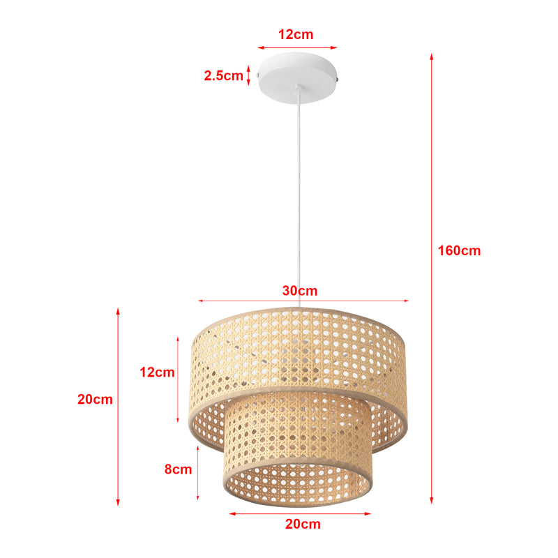 Szkic wymiarowy Lampa wisząca Ascot o wyglądzie rattanu [lux.pro]