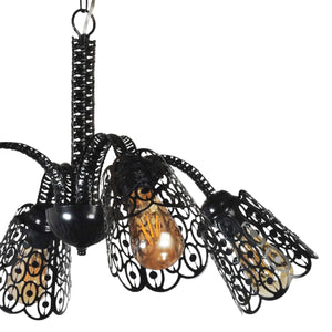 Lampa wisząca Garforth czarna 3/4-płomienna [lux.pro]