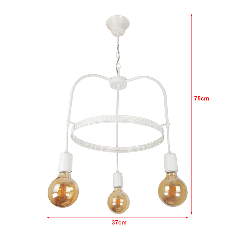 Szkic wymiarowy Lampa wisząca Llandudno E27 metalowa w różnych kolorach i rozmiarach [lux.pro]