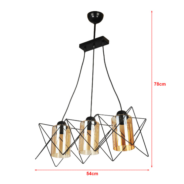 Morley lampa wisząca 2/3 światła czarna [lux.pro]