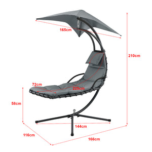 Wiszący leżak z daszkiem przeciwsłonecznym w różnych kolorach kolory en.casa