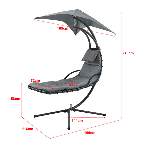 Wiszący leżak z daszkiem przeciwsłonecznym w różnych kolorach kolory en.casa