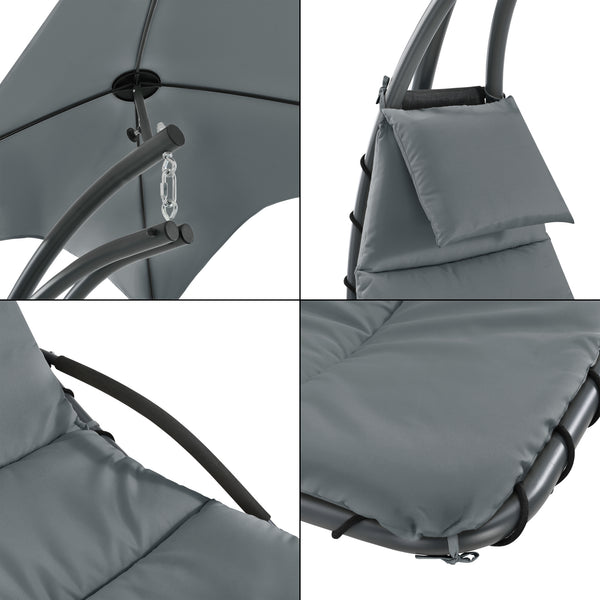 Wiszący leżak z daszkiem przeciwsłonecznym w różnych kolorach kolory en.casa