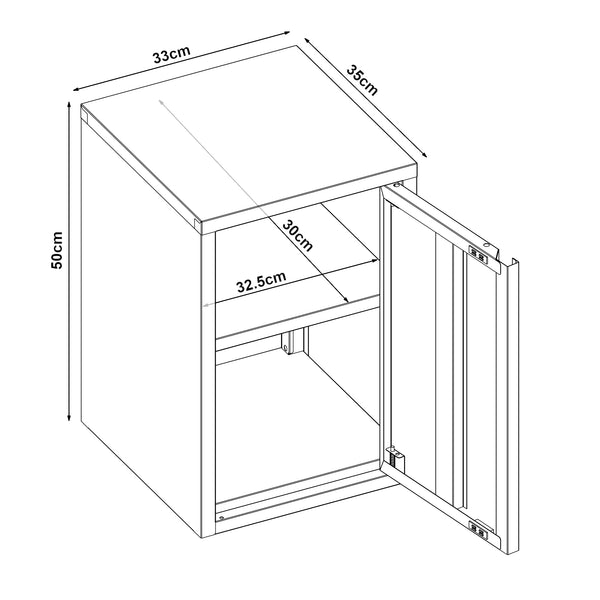 Szafka ścienna Burlöv 50x33x35 cm stal [en.casa]
