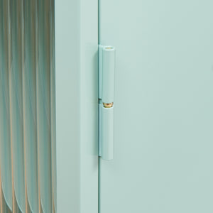 Szafka wisząca Zundert z ryflowanymi drzwiami szklanymi 60x35x15 cm stal [en.casa]