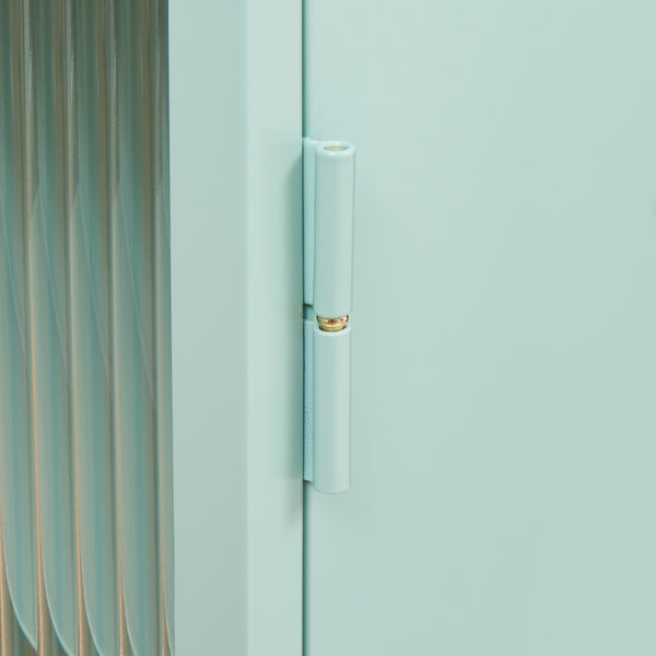 Szafka wisząca Zundert z ryflowanymi drzwiami szklanymi 60x35x15 cm stal [en.casa]