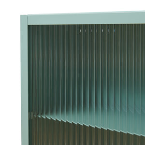 Szafka wisząca Zundert z ryflowanymi drzwiami szklanymi 60x35x15 cm stal [en.casa]