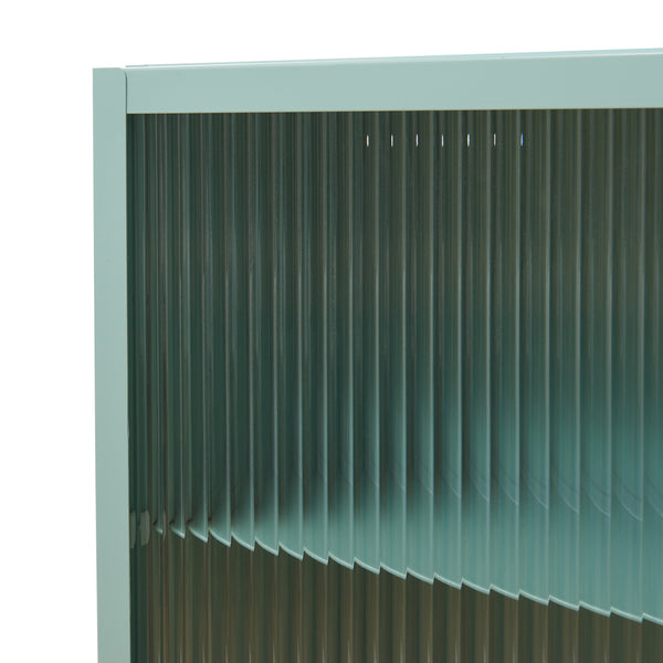 Szafka wisząca Zundert z ryflowanymi drzwiami szklanymi 60x35x15 cm stal [en.casa]