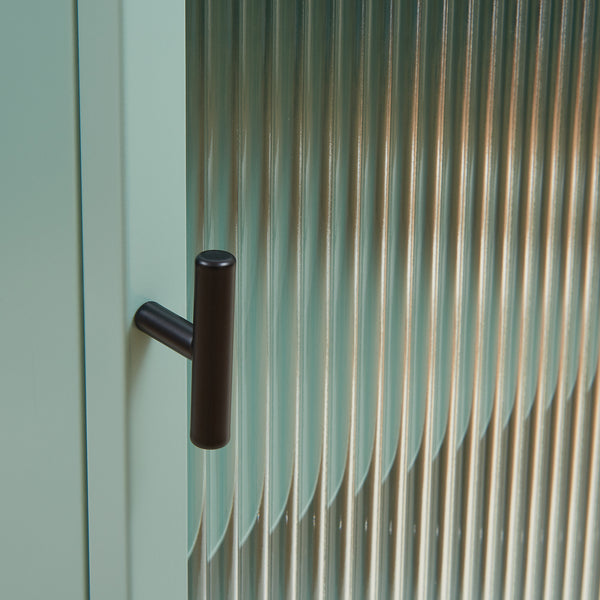 Szafka wisząca Zundert z ryflowanymi drzwiami szklanymi 60x35x15 cm stal [en.casa]