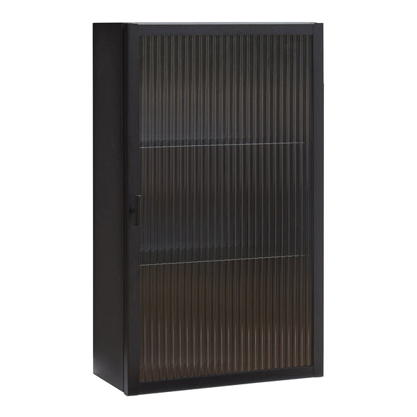 Szafka wisząca Zundert z drzwiami ze szkła żebrowanego 60x35x15 cm stal [en.casa]