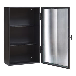 Szafka wisząca Zundert z drzwiami ze szkła żebrowanego 60x35x15 cm stal [en.casa]
